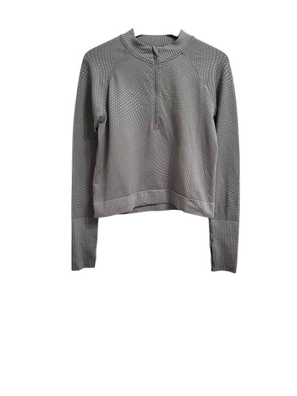 Lululemon Rest Less Cropped 1/2 Zip Top 10 Base Layer Seamless Stretch Thumbhole
